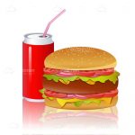 Illustrated Burger with Soda Can